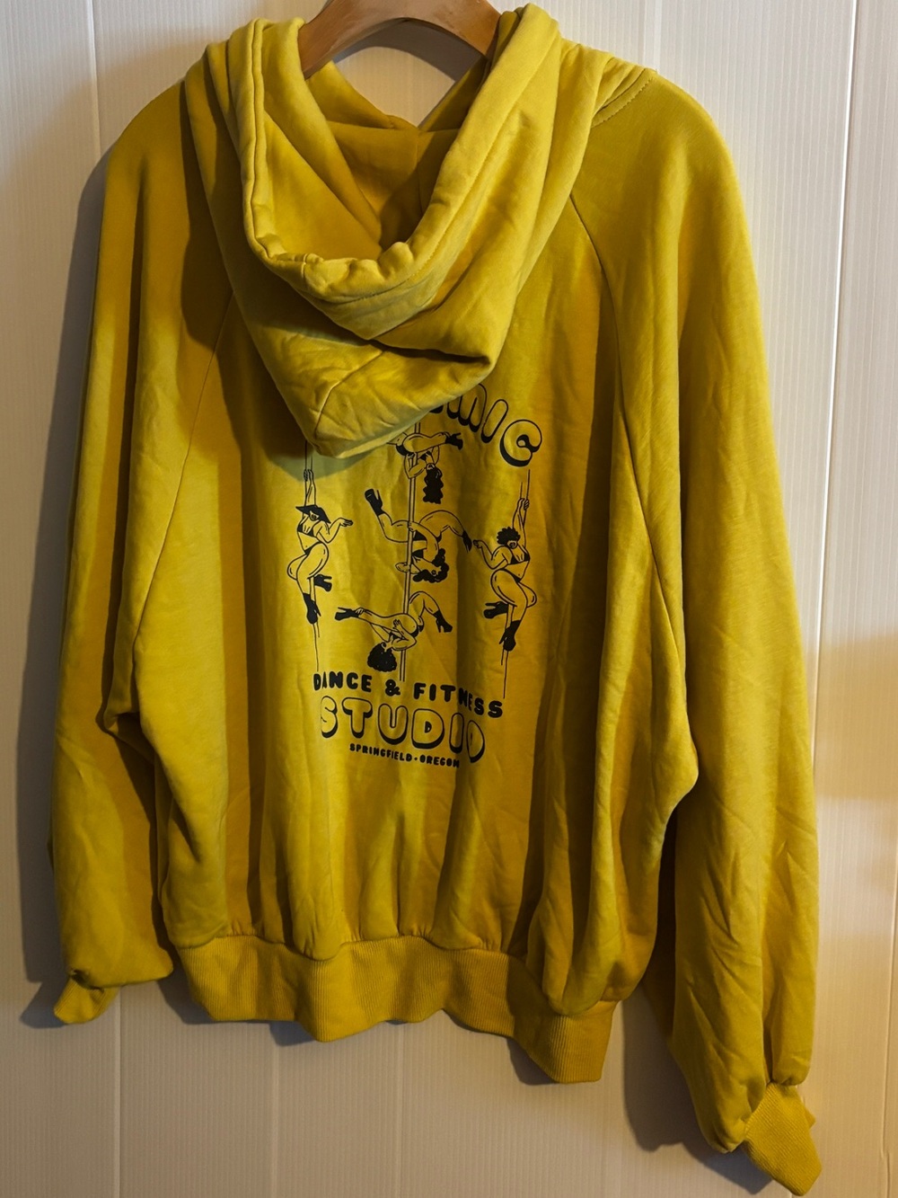 Zenana Polemic Dance & Fitness Studio Yellow Hoodie Sweatshirt Rare Merch